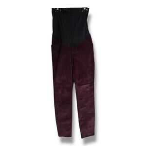 Motherhood Maternity Corduroy Pants XS Skinny Fit – 5 Pocket Style – Dark Purple